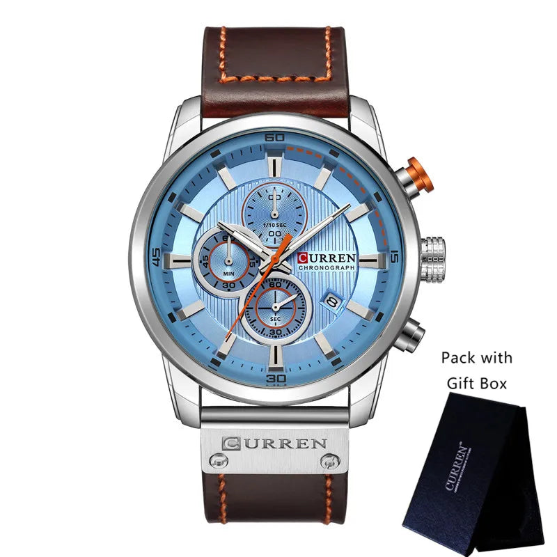 Leather Chronograph Watch