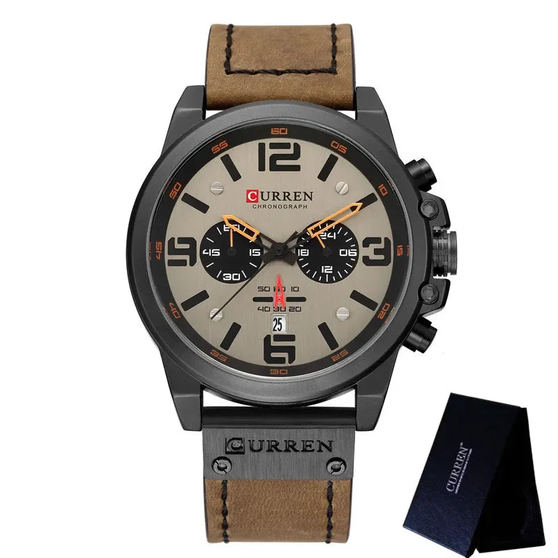 Men’s Leather Chronograph Watch