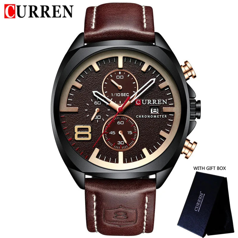 Men’s Casual Leather Chronograph Watch