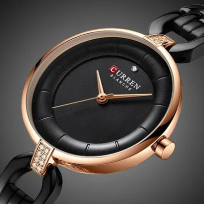 Stainless Steel Mesh Watch – Elegant Gold Tone