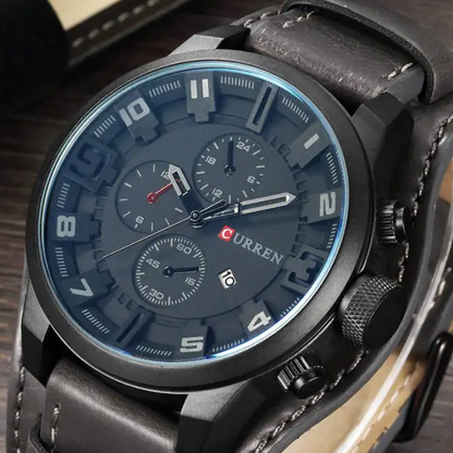 Men’s Classic Leather Strap Watch