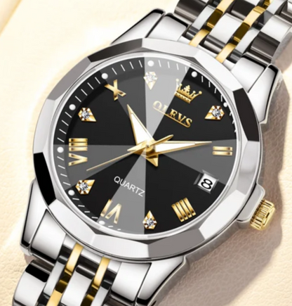 Women’s Stainless Steel Watch with Integrated Calendar