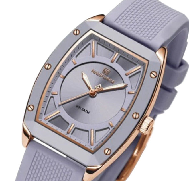 Minimalist Silicone Watch – Rose Gold Accents