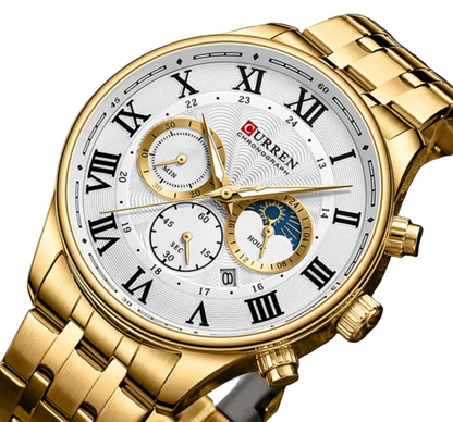 Chronograph Gold Stainless Steel Watch