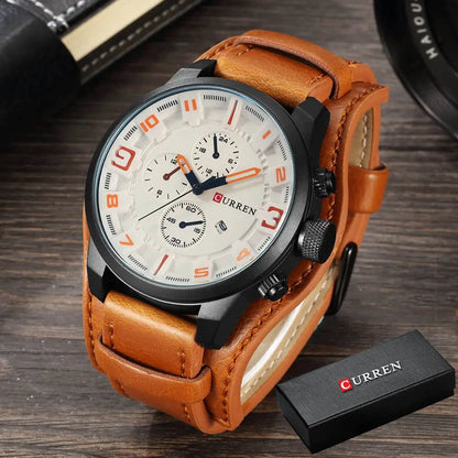 Men’s Leather Date Watch