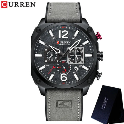 Men’s Chronograph Leather Watch