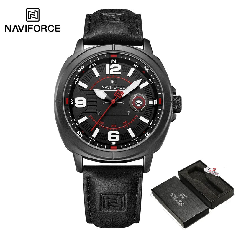 Men’s Leather Quartz Casual Watch