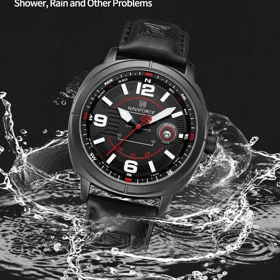 Men’s Leather Quartz Casual Watch