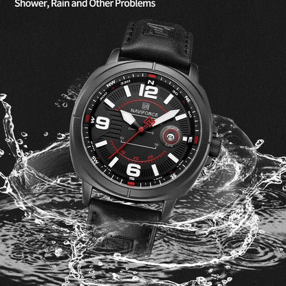 Men’s Leather Quartz Casual Watch