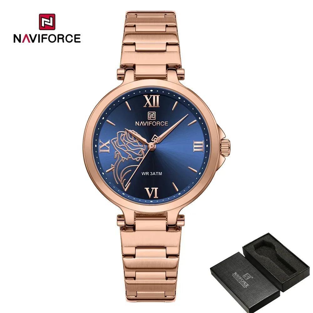 Mesh Quartz Watch with Rhinestone Accents