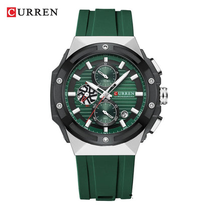 Men’s Chronograph Sports Watch with Silicone Strap