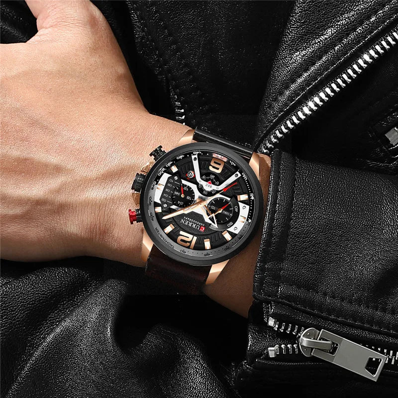 Men’s Chronograph Leather Watch