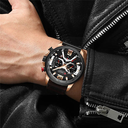 Men’s Chronograph Leather Watch