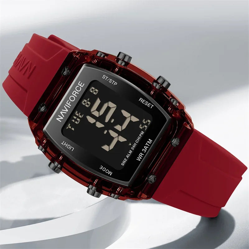 Digital Sport Watch – Rugged Black with Silicone Strap