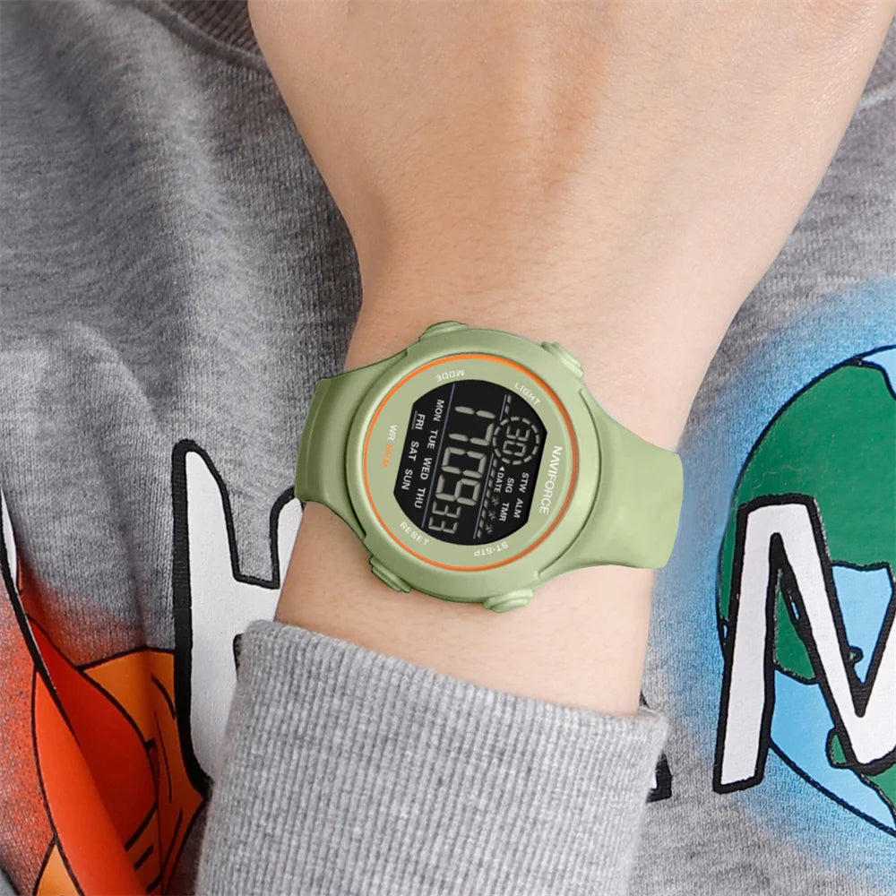 Digital Sport Watch with LED Display and Silicone Strap