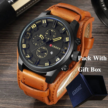 Men’s Classic Leather Strap Watch
