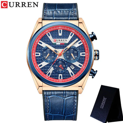 Chronograph Genuine Leather Watch