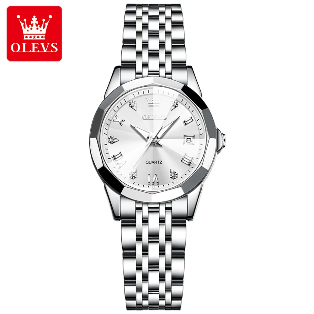 Women’s Stainless Steel Watch with Integrated Calendar