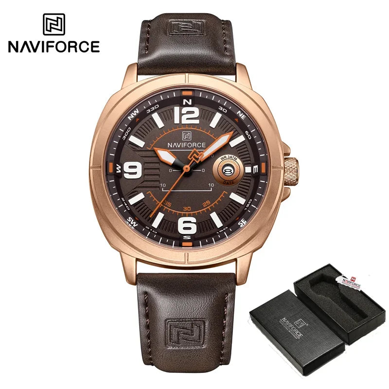 Men’s Leather Quartz Casual Watch