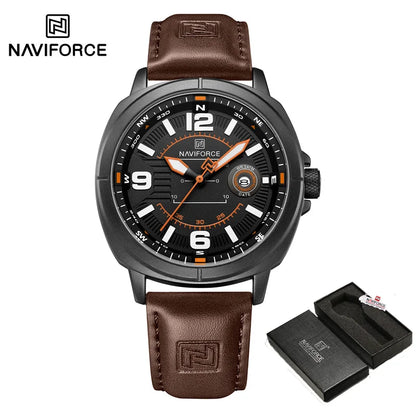 Men’s Leather Quartz Casual Watch