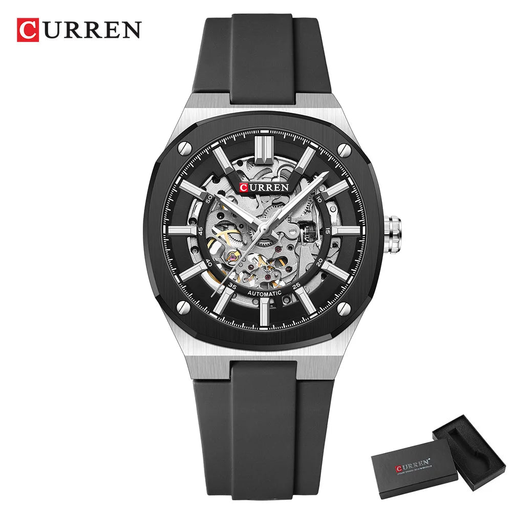 Men’s Automatic Skeleton Watch with Silicone Strap