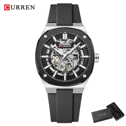 Men’s Automatic Skeleton Watch with Silicone Strap