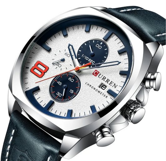 Men’s Casual Leather Chronograph Watch