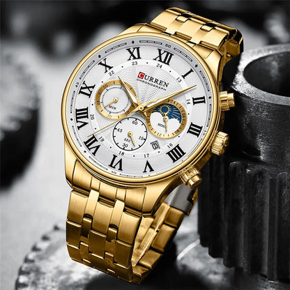 Chronograph Gold Stainless Steel Watch