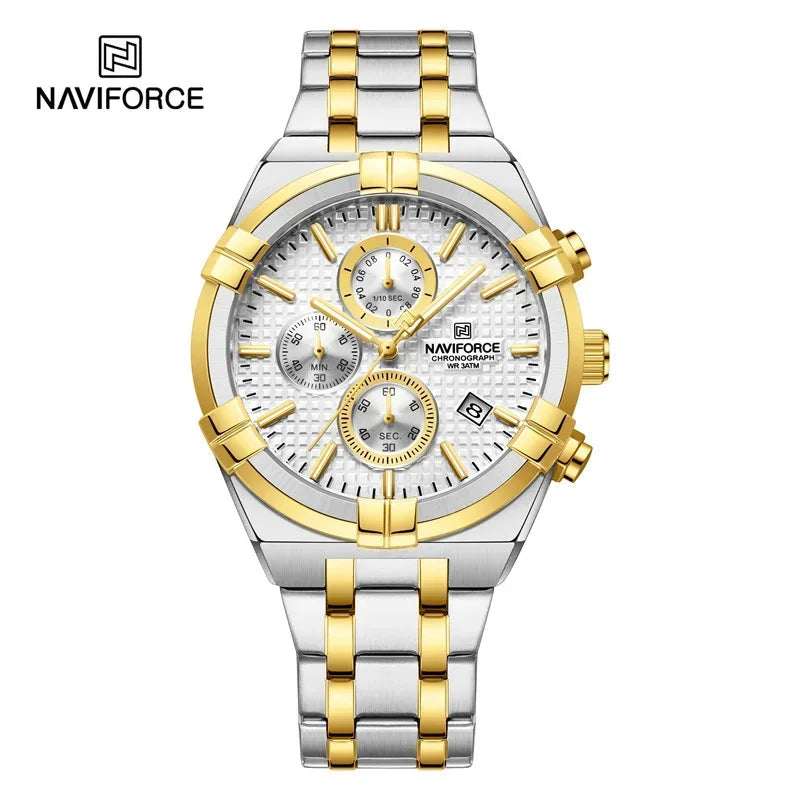 Luxury Quartz Watch – Stainless Steel & Black