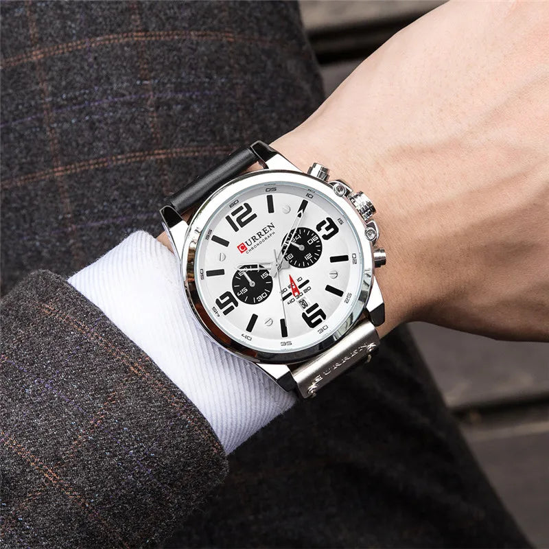 Men’s Leather Chronograph Watch
