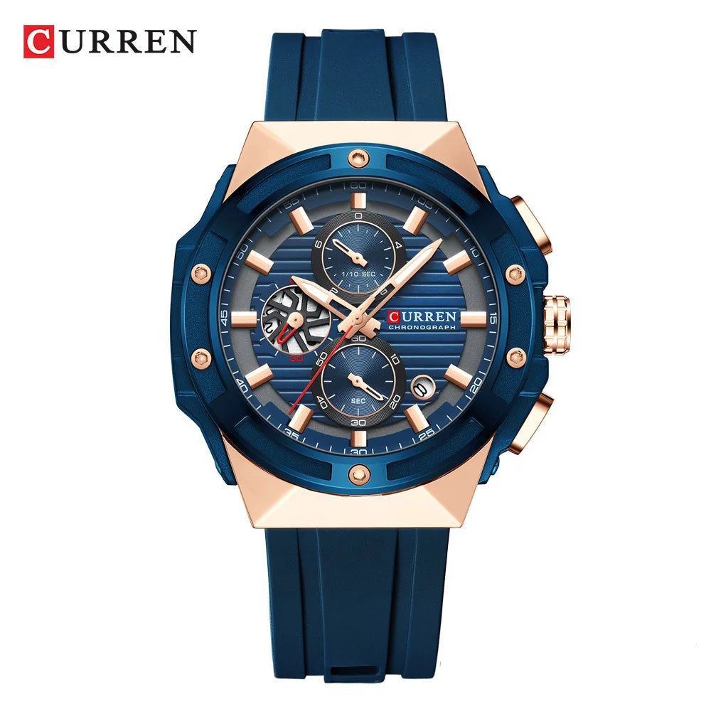 Men’s Chronograph Sports Watch with Silicone Strap