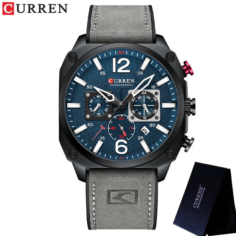 Men’s Chronograph Leather Watch