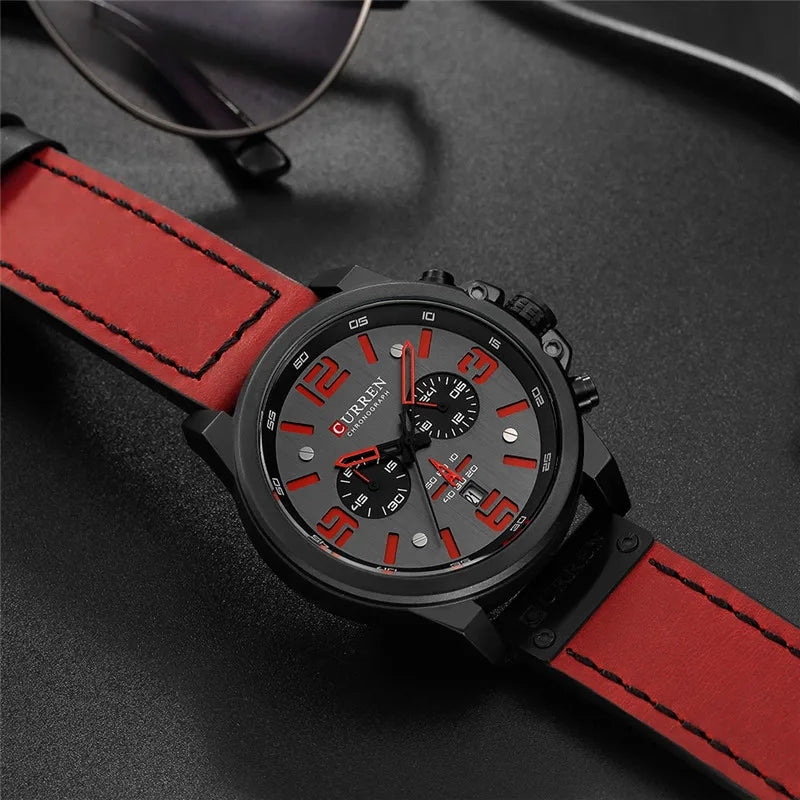Men’s Leather Chronograph Watch