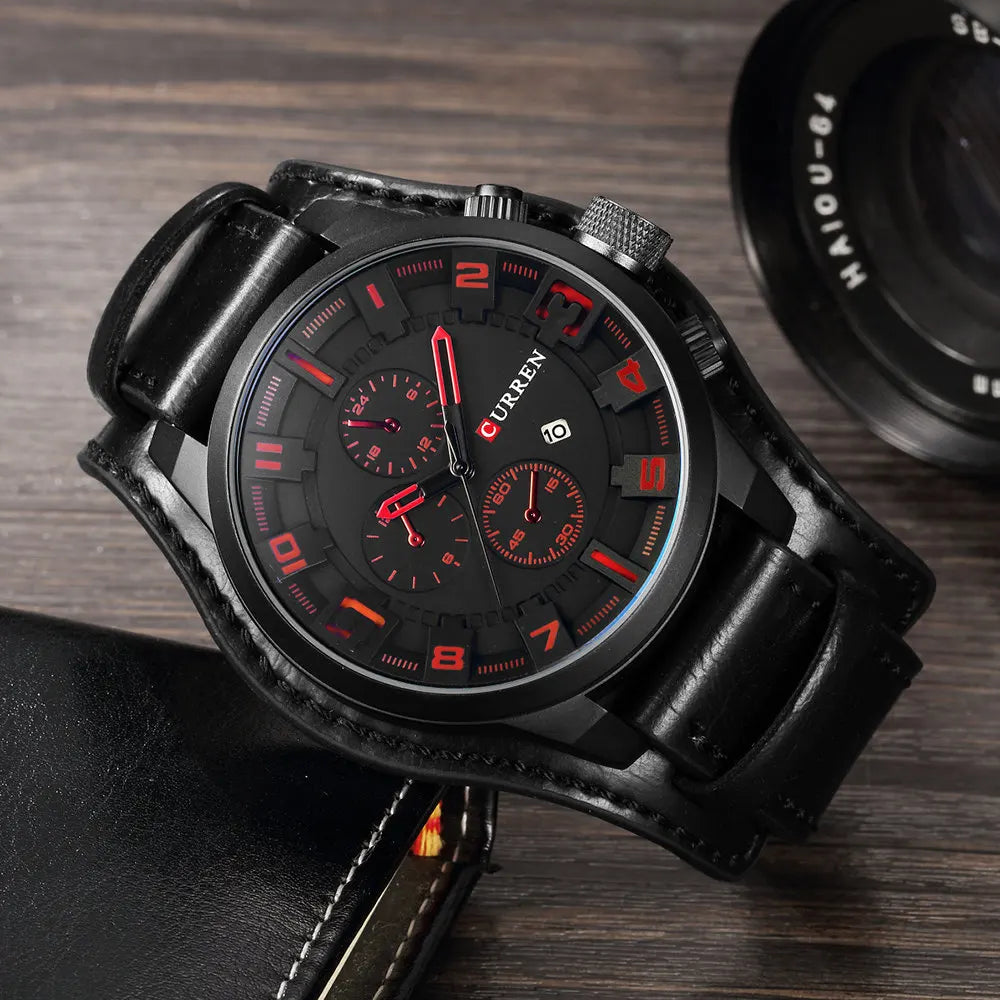 Men’s Classic Leather Strap Watch