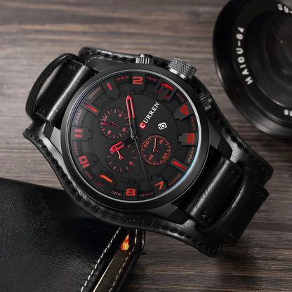 Men’s Classic Leather Strap Watch