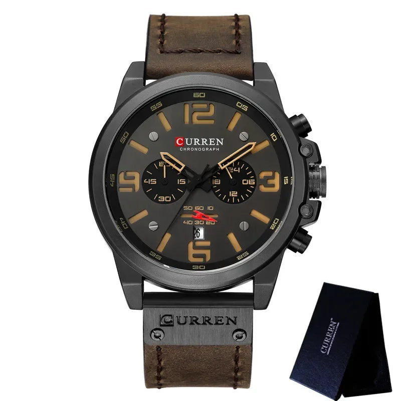 Men’s Leather Chronograph Watch