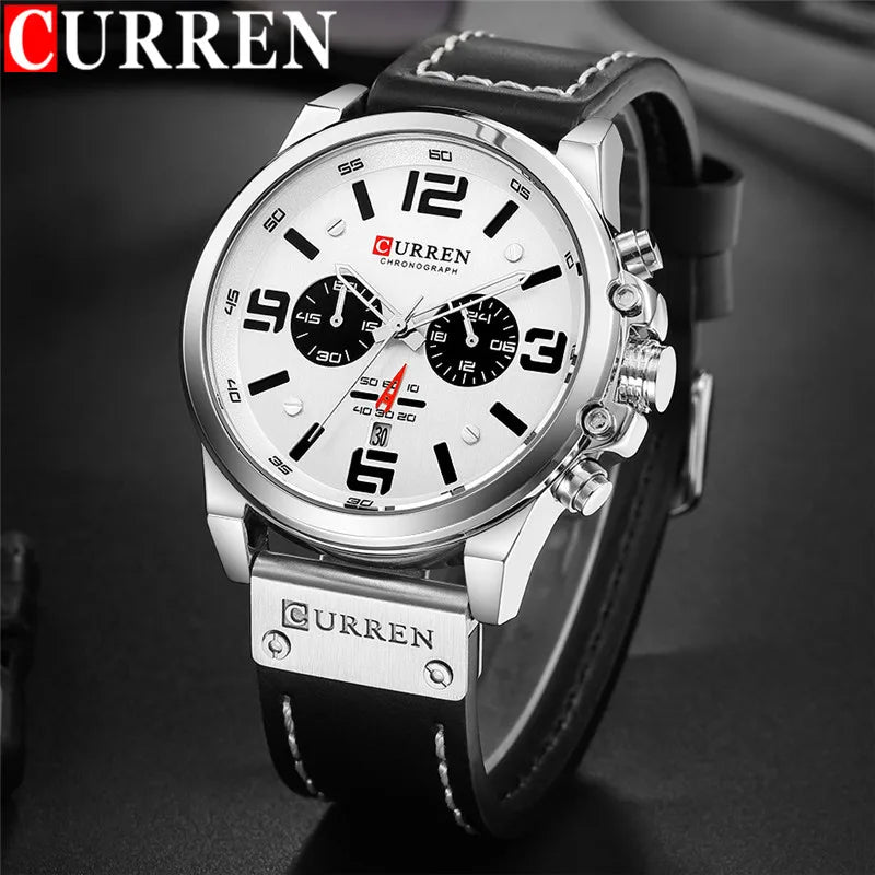 Men’s Leather Chronograph Watch