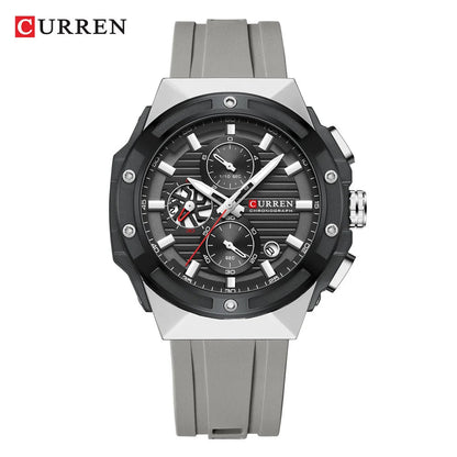 Men’s Chronograph Sports Watch with Silicone Strap