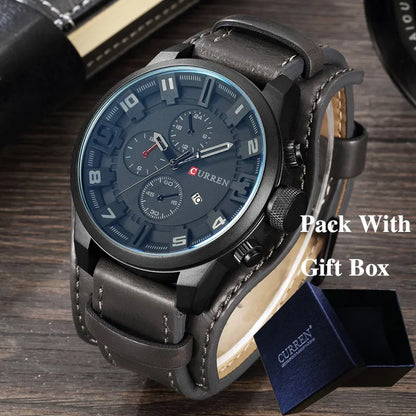 Men’s Classic Leather Strap Watch
