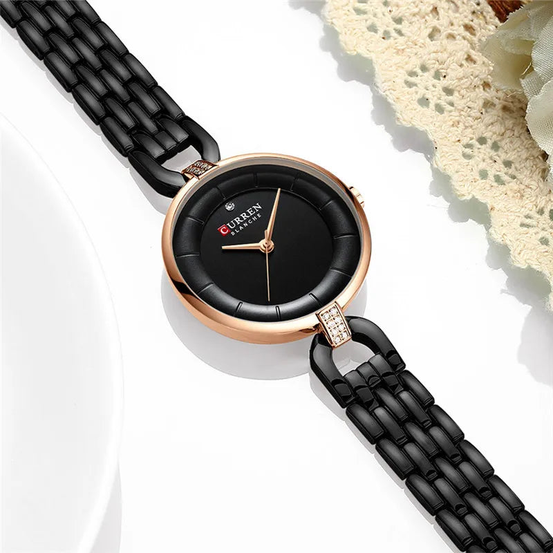 Stainless Steel Mesh Watch – Elegant Gold Tone