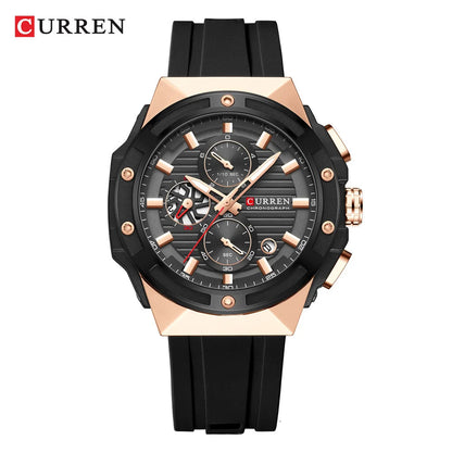 Men’s Chronograph Sports Watch with Silicone Strap
