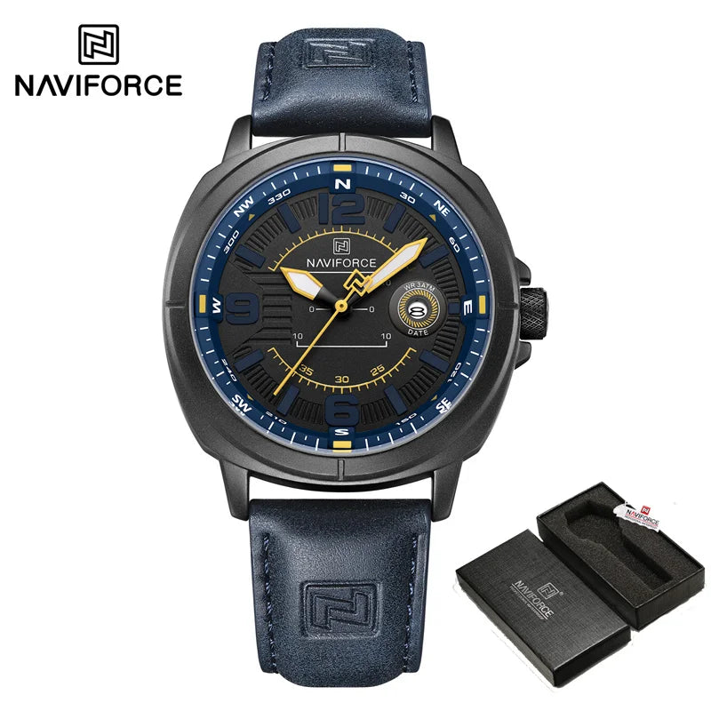 Men’s Leather Quartz Casual Watch