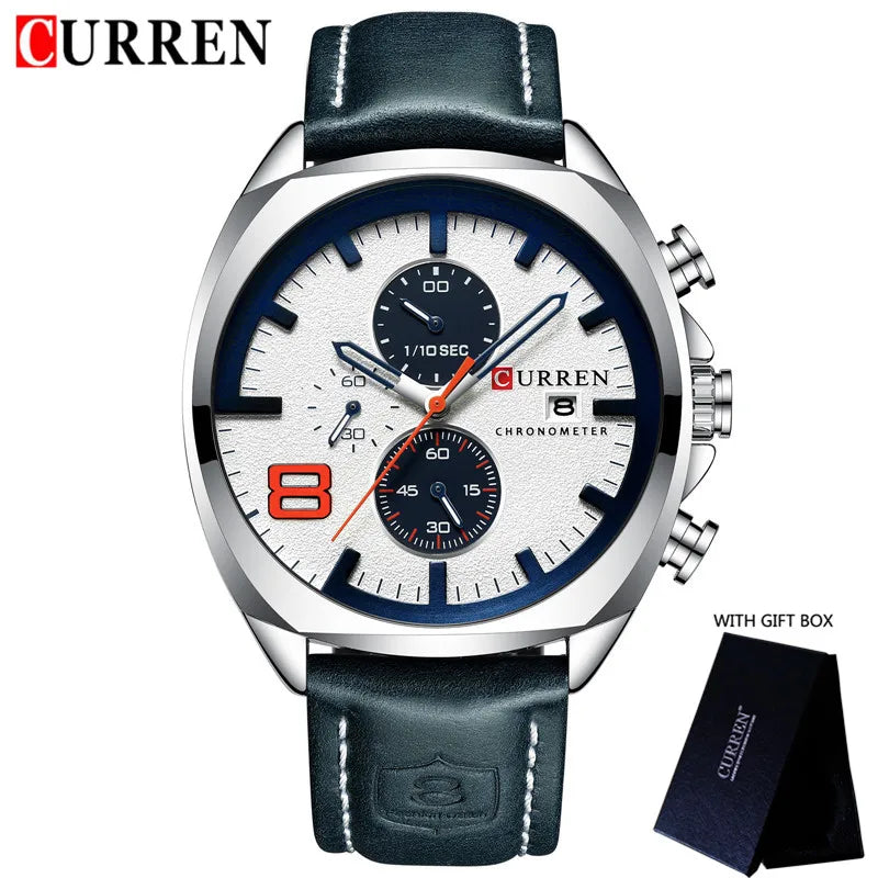 Men’s Casual Leather Chronograph Watch