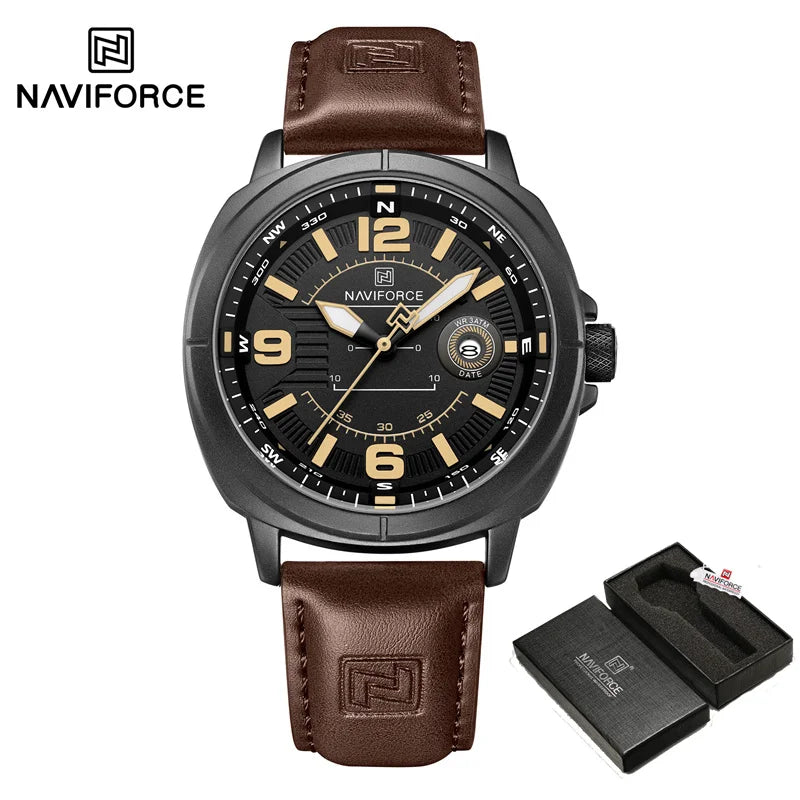 Men’s Leather Quartz Casual Watch