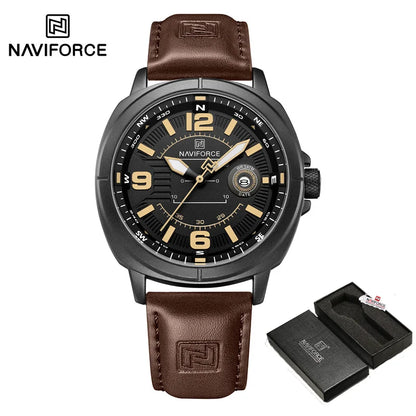 Men’s Leather Quartz Casual Watch