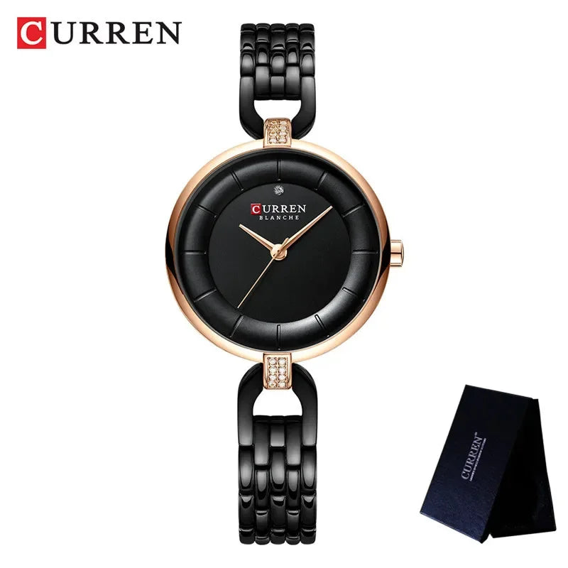 Stainless Steel Mesh Watch – Elegant Gold Tone