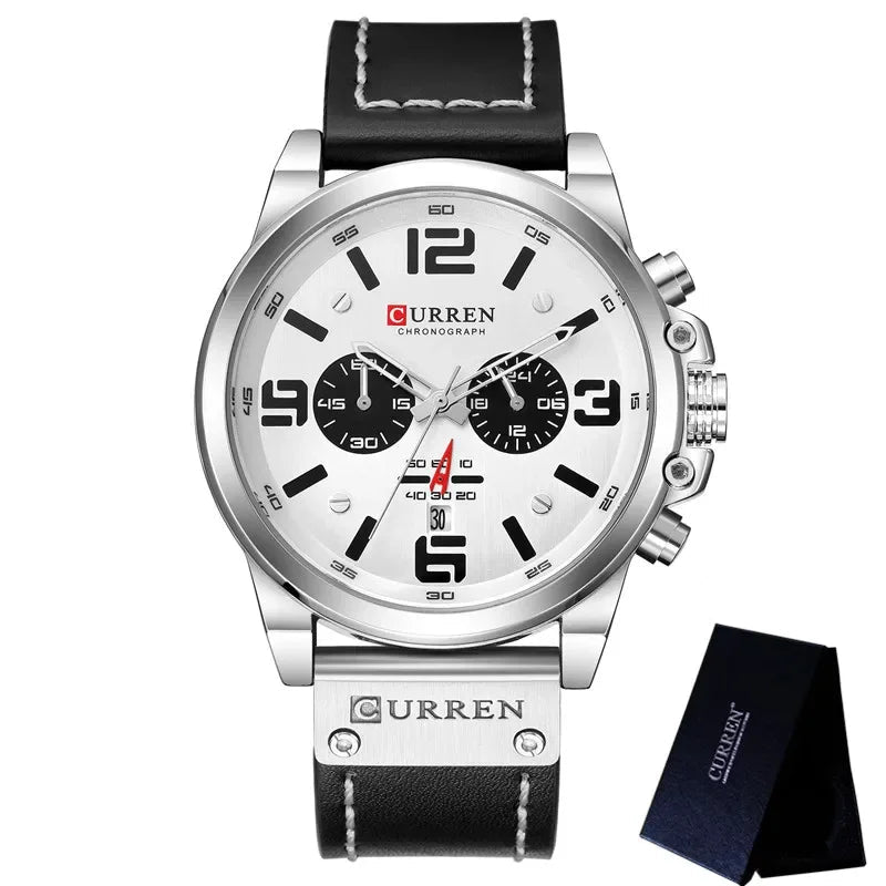 Men’s Leather Chronograph Watch
