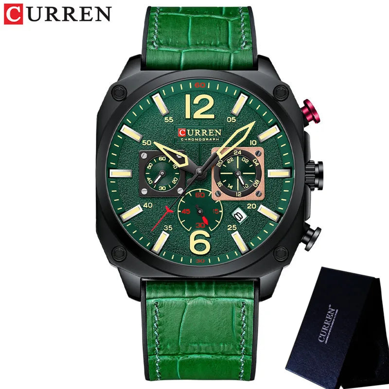 Men’s Chronograph Leather Watch