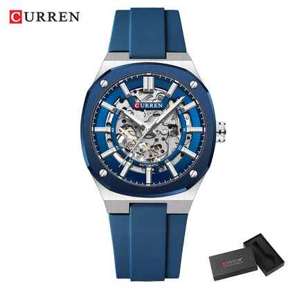 Men’s Automatic Skeleton Watch with Silicone Strap
