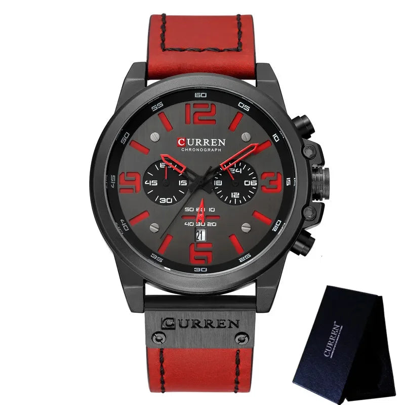 Men’s Leather Chronograph Watch